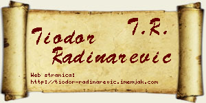 Tiodor Radinarević vizit kartica
